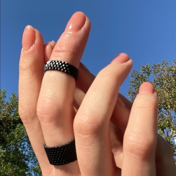 Set of 2 handmade beaded rings, peyote rings. Miyuki Delicate seed bead - Picture 2 of 4